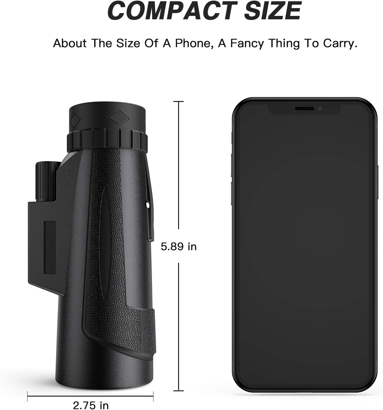 Monocular Telescope - 12X50 High Power HD Monoculars with Holder & Tripod Waterproof Pocket Scope for Smartphone - Clear BAK4 Prism for Bird Watching, Camping & Match
