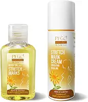 AOAO Óleo Pego Para Estrias, Prevenção E Redução De Estrias Na Gravidez, Gestação, Hidratante A Pele, 5,41 Oz (Óleo + Creme)