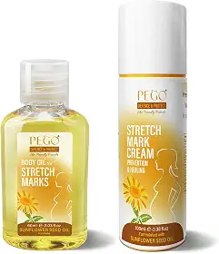 AOAO Óleo Pego Para Estrias, Prevenção E Redução De Estrias Na Gravidez, Gestação, Hidratante A Pele, 5,41 Oz (Óleo + Creme)