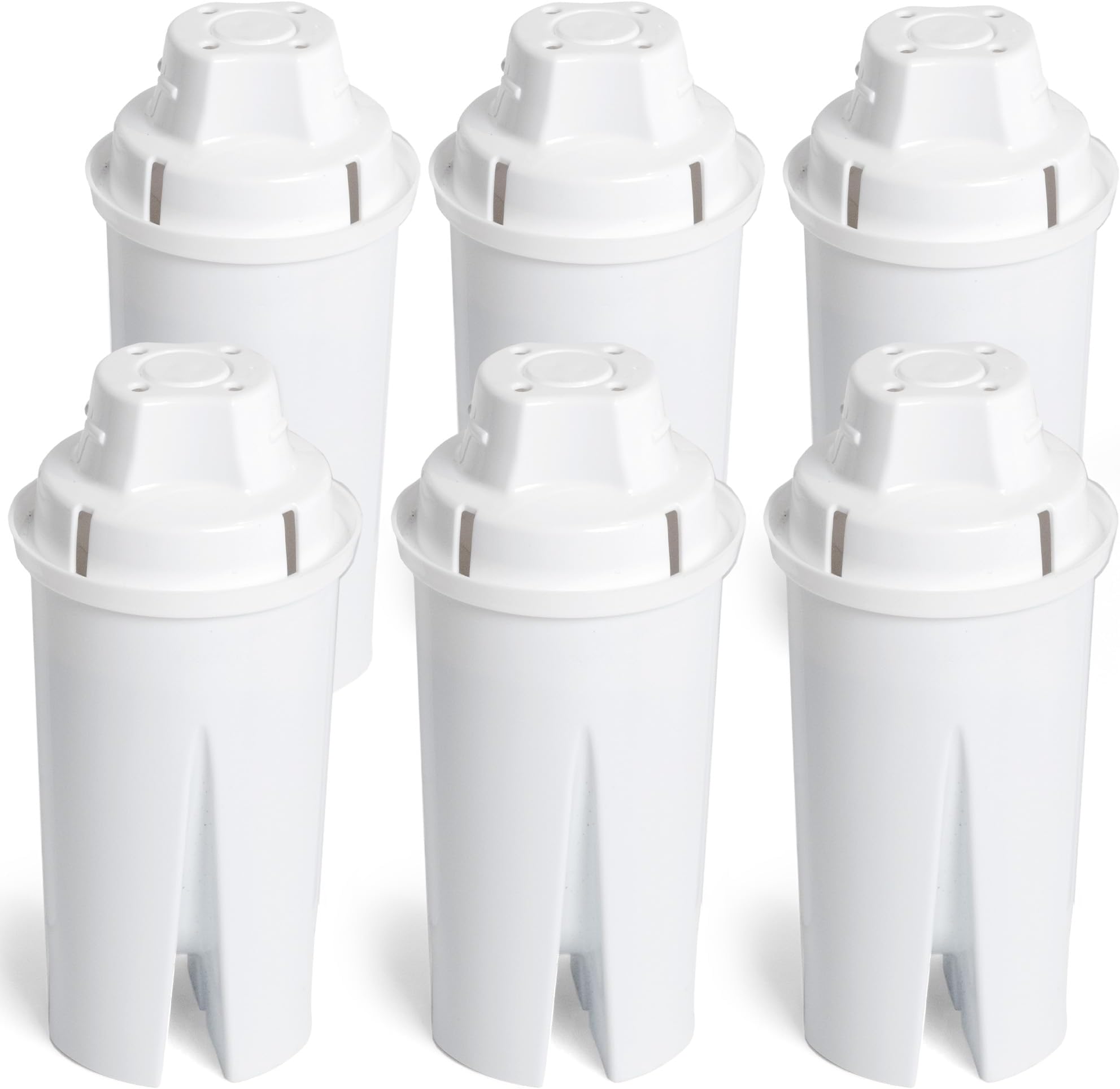 Amazon Basics Enhanced Replacement Water Filters for Pitchers, BPA-Free, WQA & NSF Certified, Compatible with Brita Pitchers & Drinking Water Filter Systems, 1 Year Supply, 6-Pack