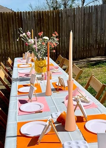 Miniatura 7 de Vixdonos Portavelas cónicos de metal, juego de 3 portavelas de mesa, mantel decorativo, portavelas para comedor, fiesta, boda, decoración del hogar