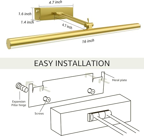 Miniatura 7 de Mocalido Luz de imagen inalámbrica recargable con pilas, 5200 mAh, luz de arte LED para pared con control remoto, luz de pintura regulable de 16