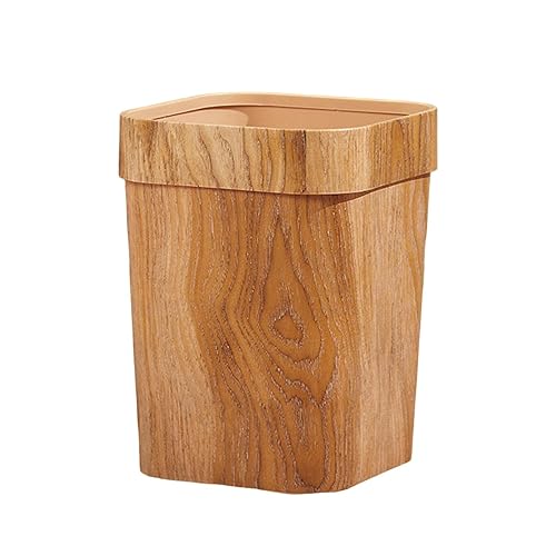 Papelera de grano de madera vintage, canasta de basura grande para sala de estar, interior, granja, cocina, A