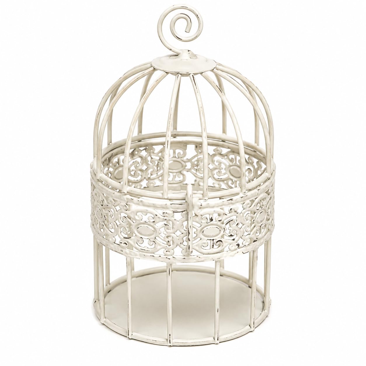 Floralcraft Cream Floralcraft® 11Cm Round Bird Cage Tealight Holder – Vintage Candle Holder Lantern For Weddings, Table Centrepieces & Home Décor
