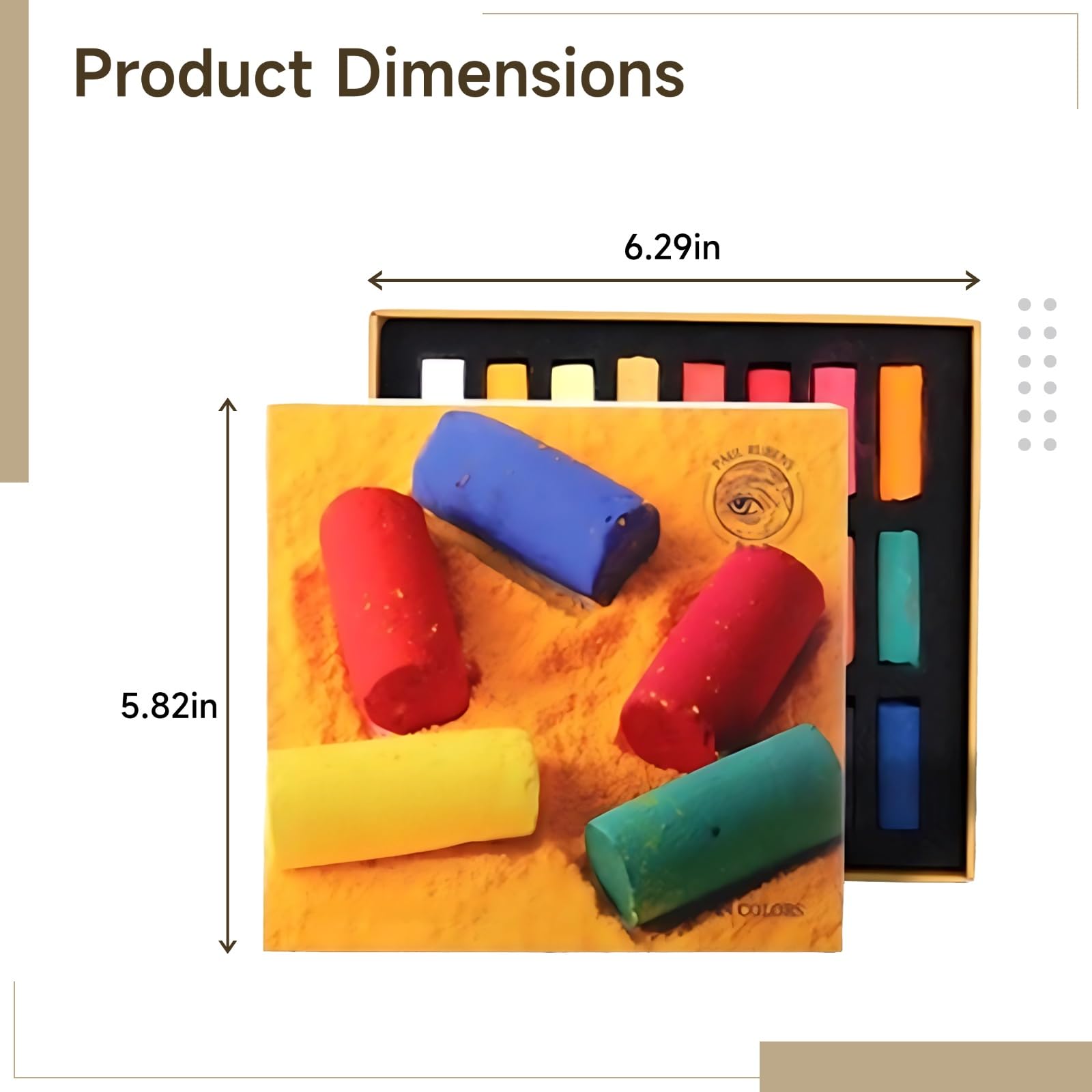 24 Farben Soft Pastellkreiden für Künstler, handgefertigte Pastellstifte für große Flächen und Details, Kunstbedarf, quadratische Box für einfache Aufbewahrung und Mitnahme