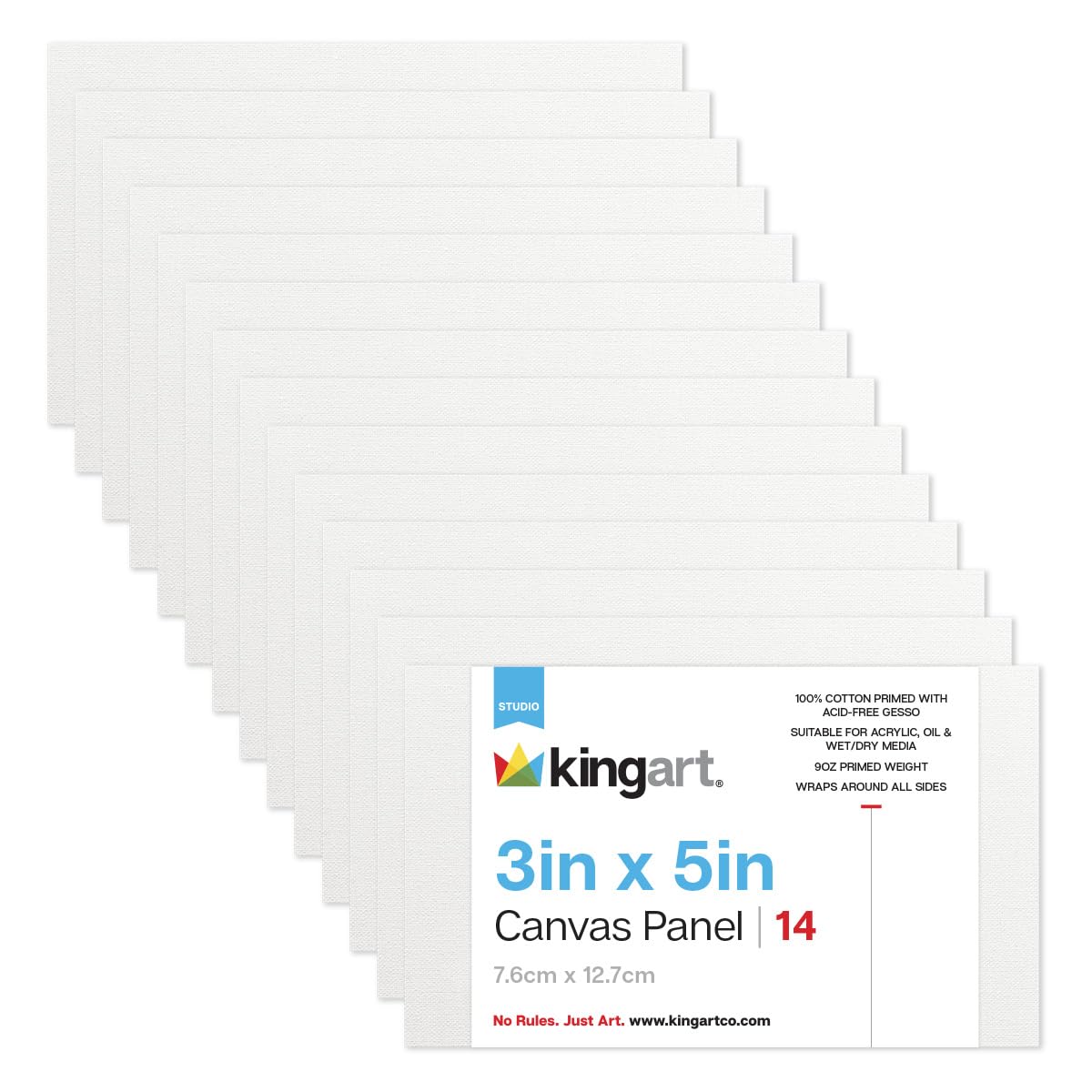 Lienzo Kingart 819-14 pequeño formato para pintura acrílica y óleo en pack