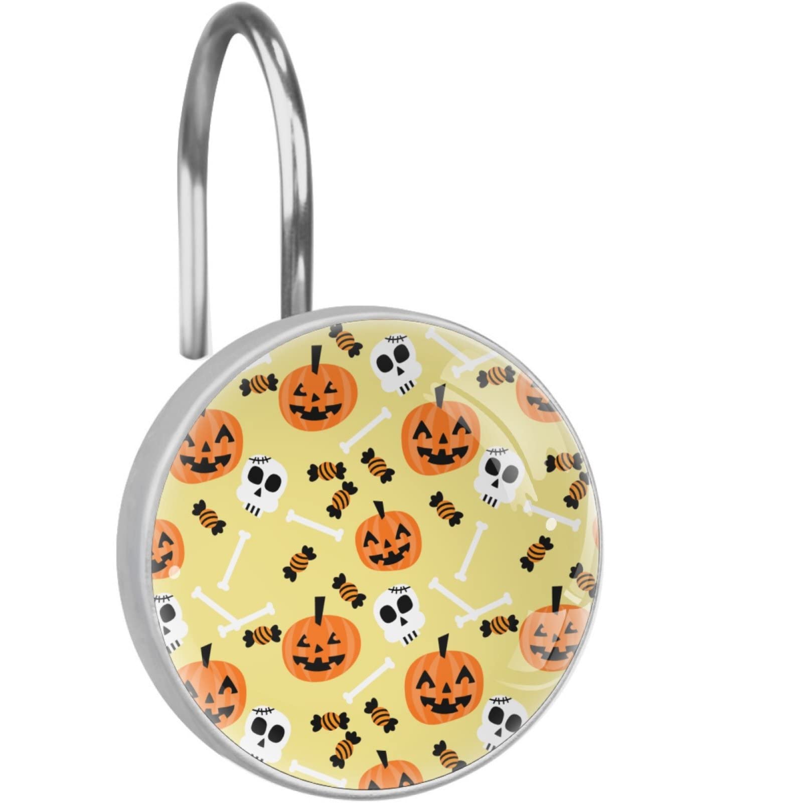 Crochets rideau de douche anti-rouille en acier inoxydable solide motif Halloween