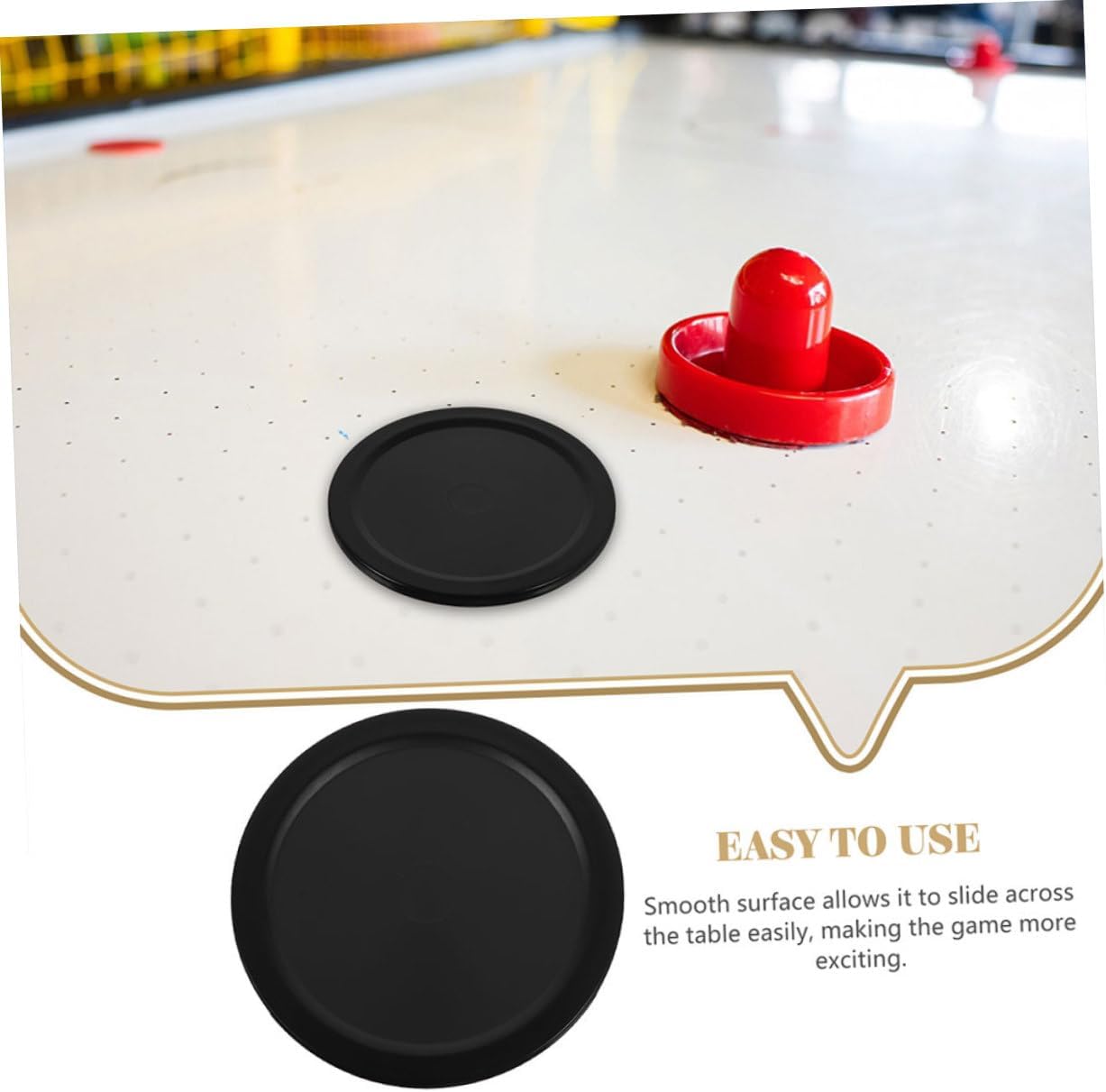 Yardwe 10pcs Ice Hockey Pucks Replacement for Tabletop Games for Indoor Play and Competitive