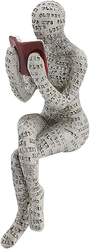 Miniatura 2 de ViaGasaFamido Hermosa figura de mujer de lectura, adorno duradero para estantería de pulpa de lectura para decoración del hogar (D)