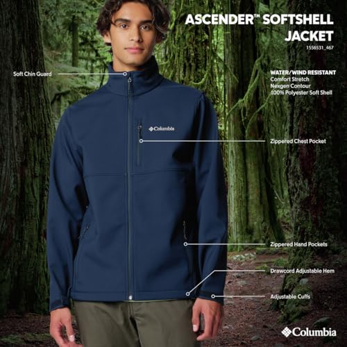 Image of Columbia Men Omni-Shield Ascender Soft Shell Jacket for Hiking | Trekking | Watersports | Outdoor Lifestyle | Stain Repellent
