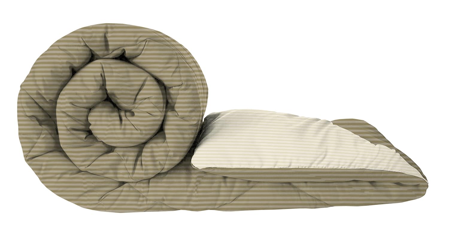 HOMEKART Microfiber Solid Striped Reversible Comforter |Quit, Blanket for Double Bed| Double Tone- 2 Colors in 1 | Washable | Hypoallergenic Skin Friendly (Beige & Mouse, 90x100 Inches)-220 GSM-image-16