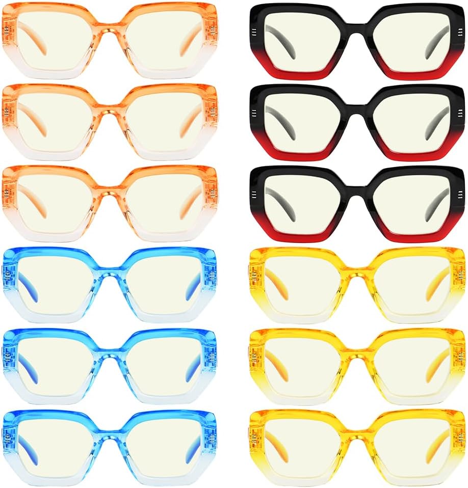 Eyekepper 4-pack Reading Glasses Blue Light Blocking for Readers Double Color