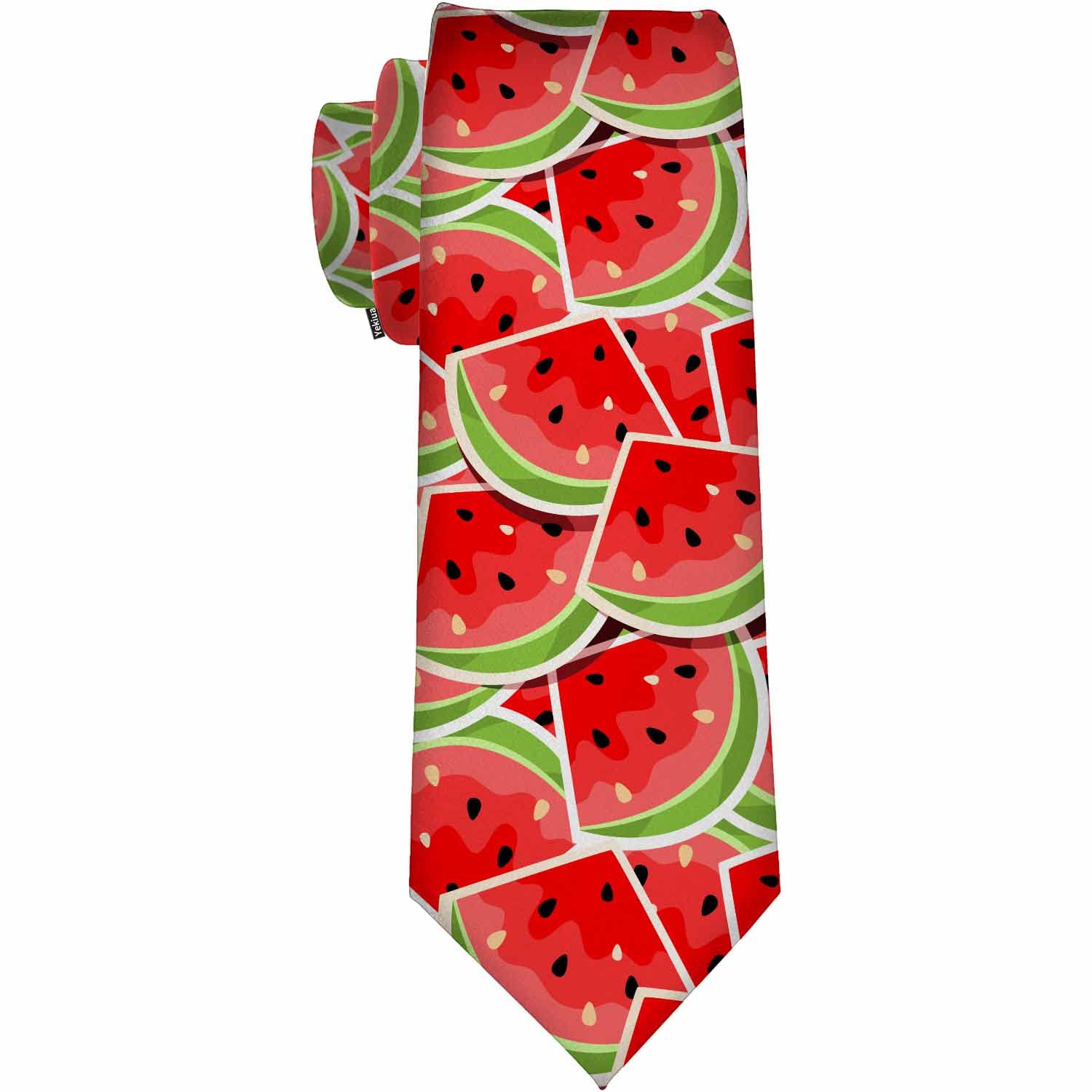 Yekiua Men's Watermelon White Pigeon Ties Jesus Cross On Black Neck Tie Business Wedding Formal Fashion Necktie, One Size