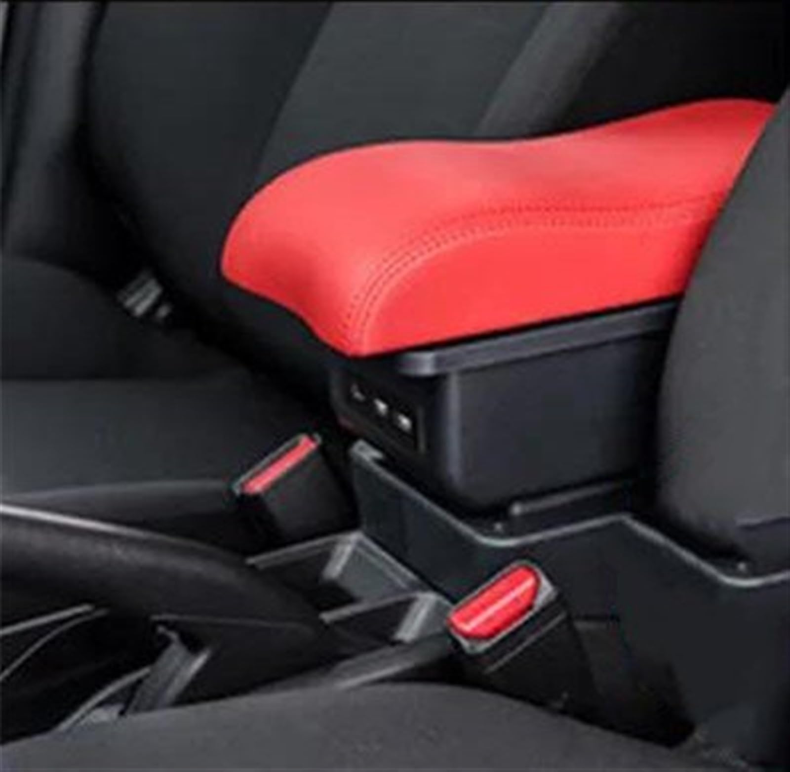 NMJLQW Storage Rack Car Armrest Box For Focus 2 Mk2 Car Accessories Nterior Retrofit Parts Center Storage Box USB(B red 3USB)