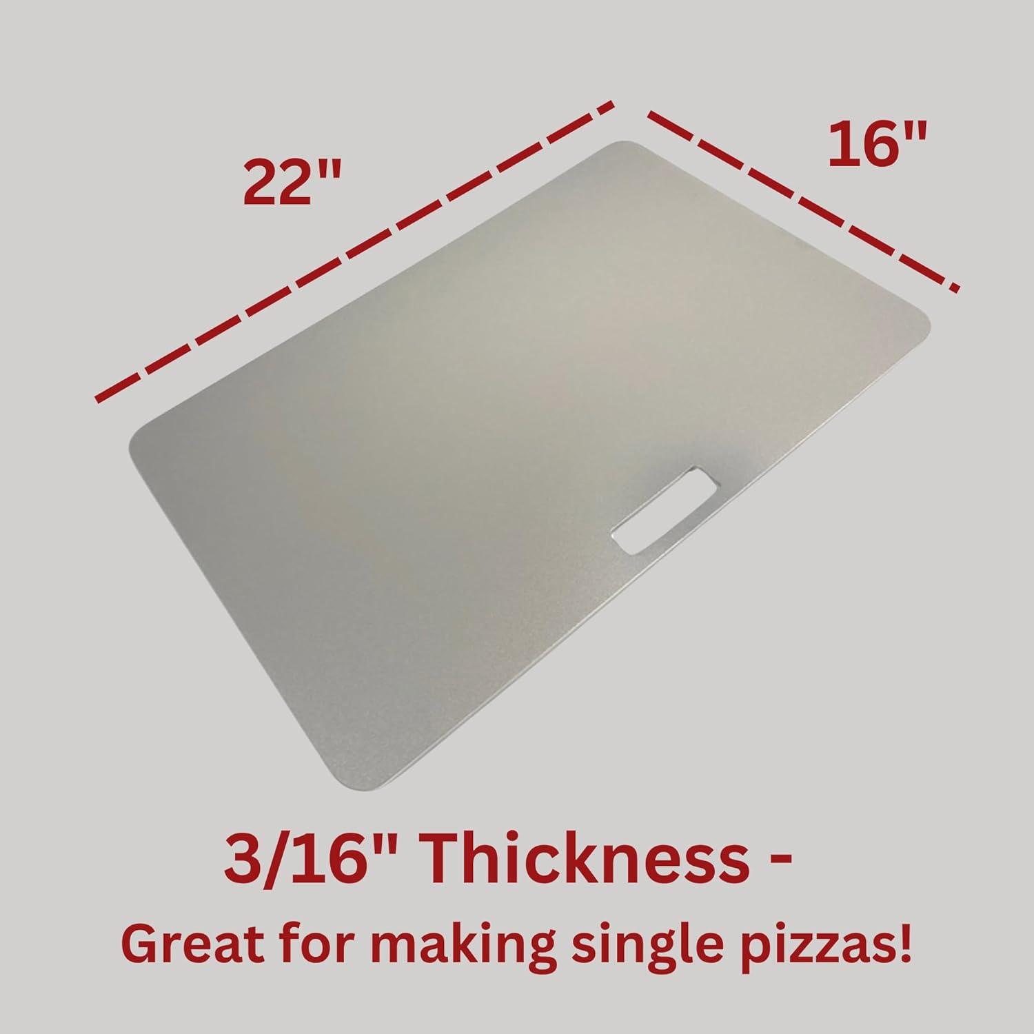 ThermiChef 16" by 22" Universal XL Pizza Steel (3/16" Thickness) - Multipurpose Cooking Steel for Ovens & Grills - Made in the USA