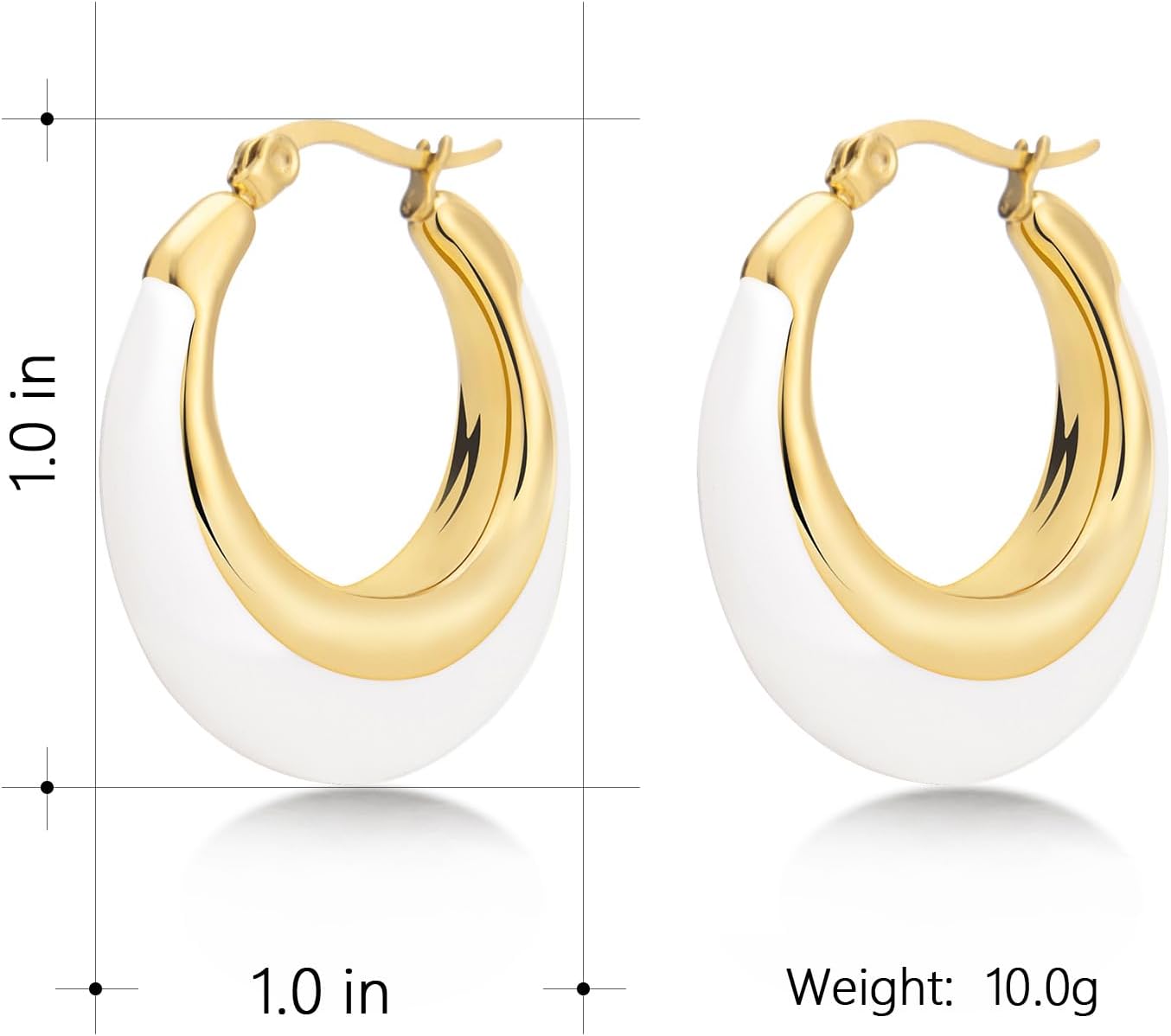 Milan Chiva 14K Gold Acrylic Rectangle Clear Earrings for Women, Plated Chunky Earrings Geometric Minimalist Statement Lightweight Huggie Dainty Hypoallergenic Hoop Earrings for Womens Jewelry - Image 6