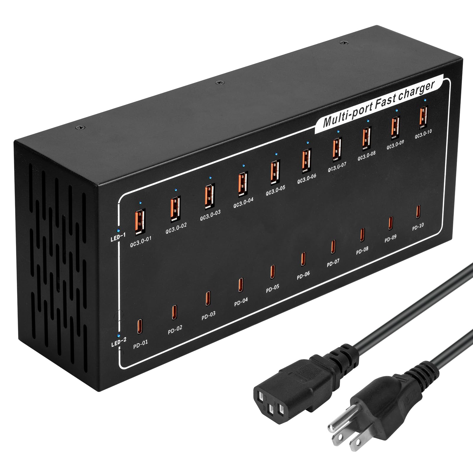 Lcoco&Dream Fast Charging Station (400W), 20 in 1 USB Power Outlet, 10 USB C and 10 USB A Ports, Suitable for iPhone, Android Phone, iPad, Tablet and Other Electronics Fast Charging