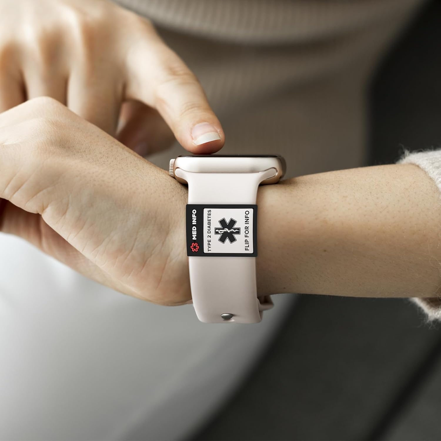 MYLUCKYTAG QR Code Medical ID Tag - Medical ID Bracelet Sleeve - Fits for Apple Watch Medical ID Band or Fitbit Medical ID Band - Medical Alert - Free Online Emergency Medical Profile