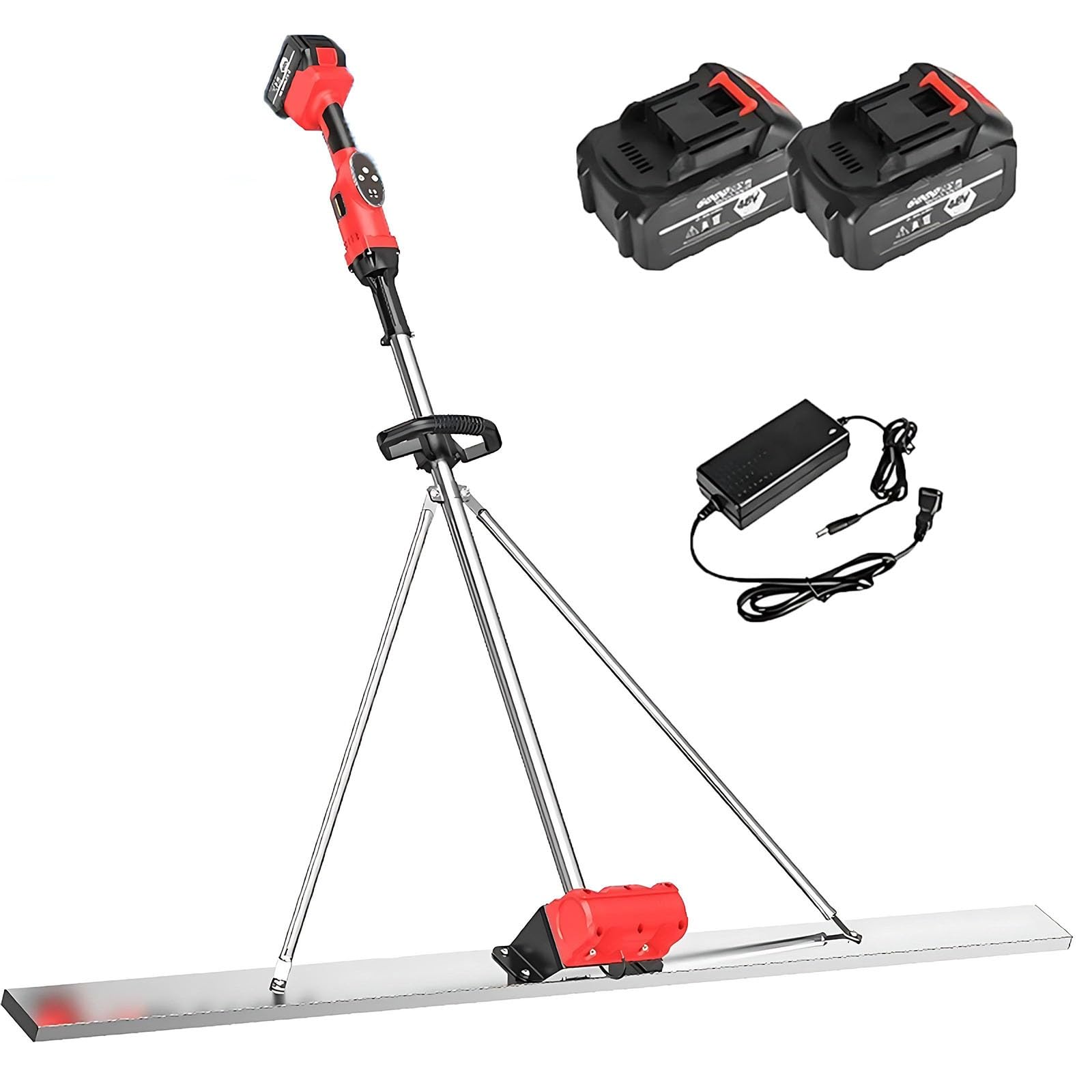 Come Livellare il Calcestruzzo Senza Fatica, Staggia Vibrante Elettrica Senza Fili 1.5m 1.8m 2m, Strumento Professionale Brushless per Pavimento Giardino e Garage(1.5M)