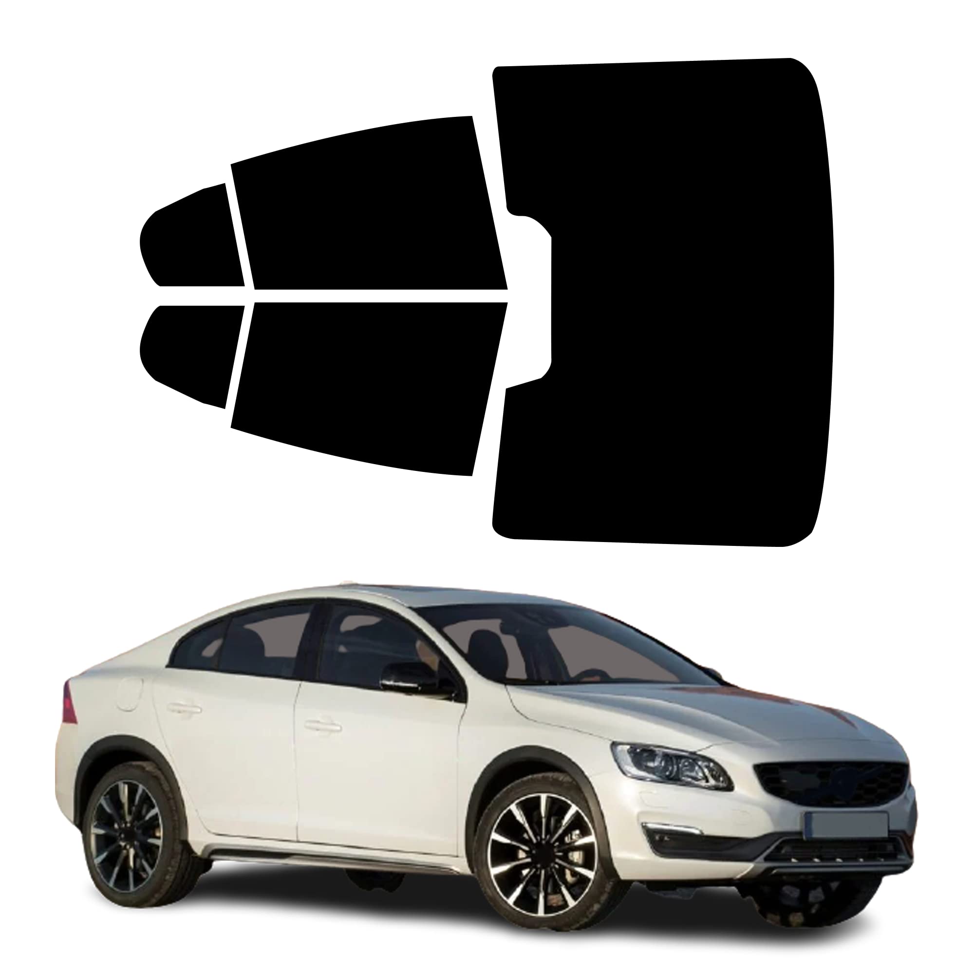 Generico Pellicole Oscuramento Vetri Auto Pre Tagliate a Misura Ricambio Compatibile con Volvo. S60 Berlina dal 2010 al 2018 LOLLOMOTO (5% Molto Scura)