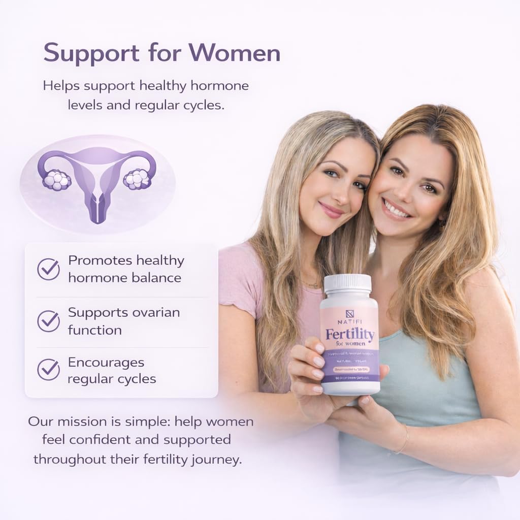 Natifi Conception Fertility Prenatal Vitamins Regulate Cycles, Balance Hormones, Aid Ovulation. Conception Multivitamin for Women. Healthier Pregnancy -60 Capsules- Folic Acid, Myo Inositol, Vitex.