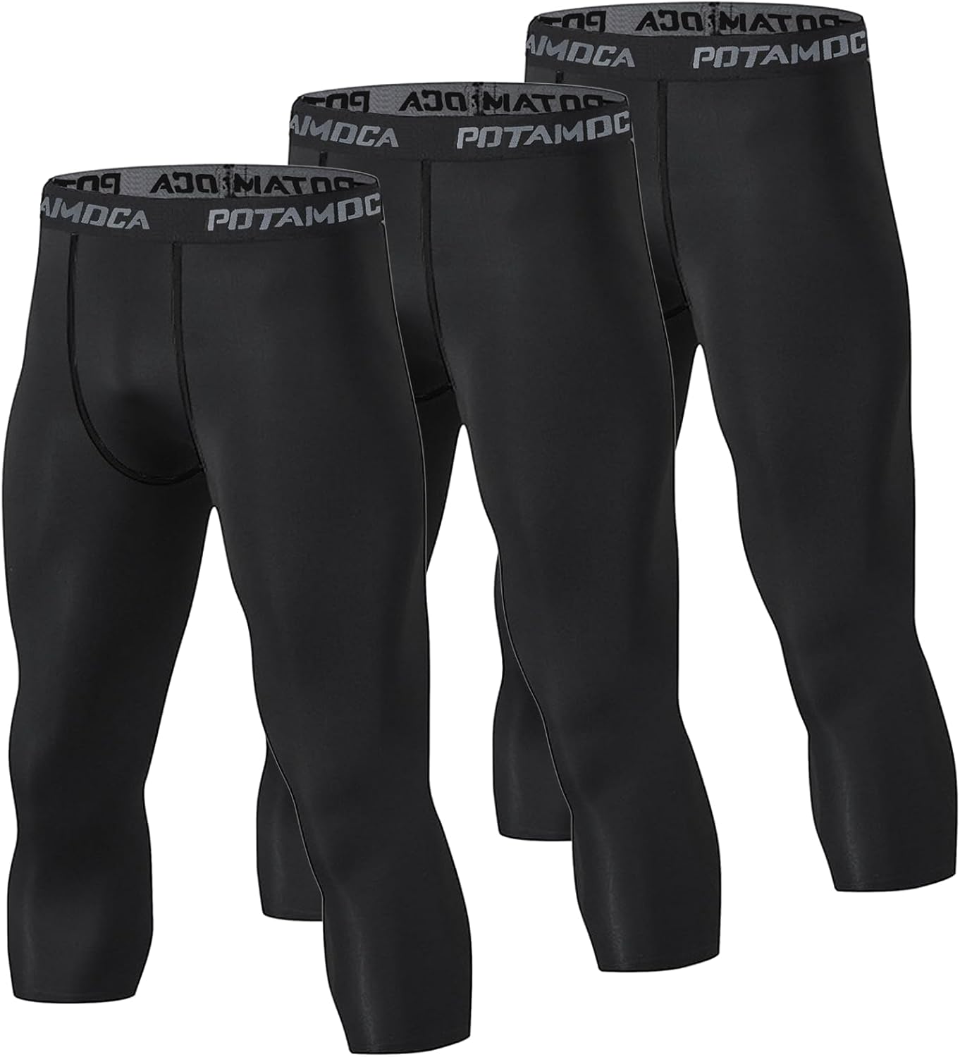 3 Pack Men's Compression Pants, Athletic Tight, Leggings Gym Base Layer Bottoms for Running Workout Sports