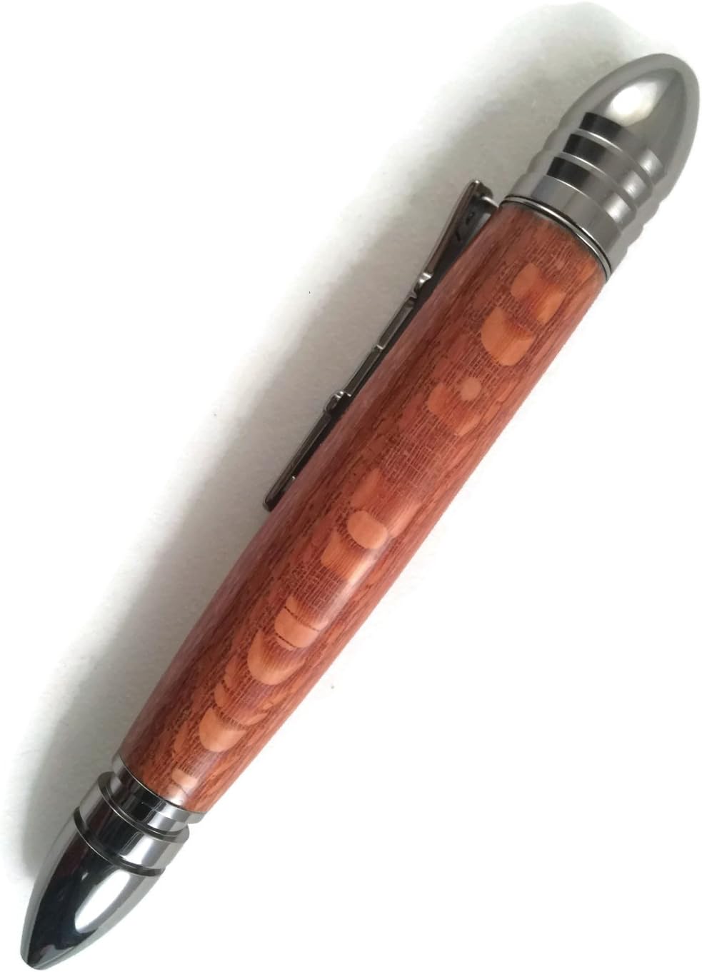 Leopard Wood Civil War Pen with Gun Metal Tip, Clip and Cap and Free Gift Box SJS043A