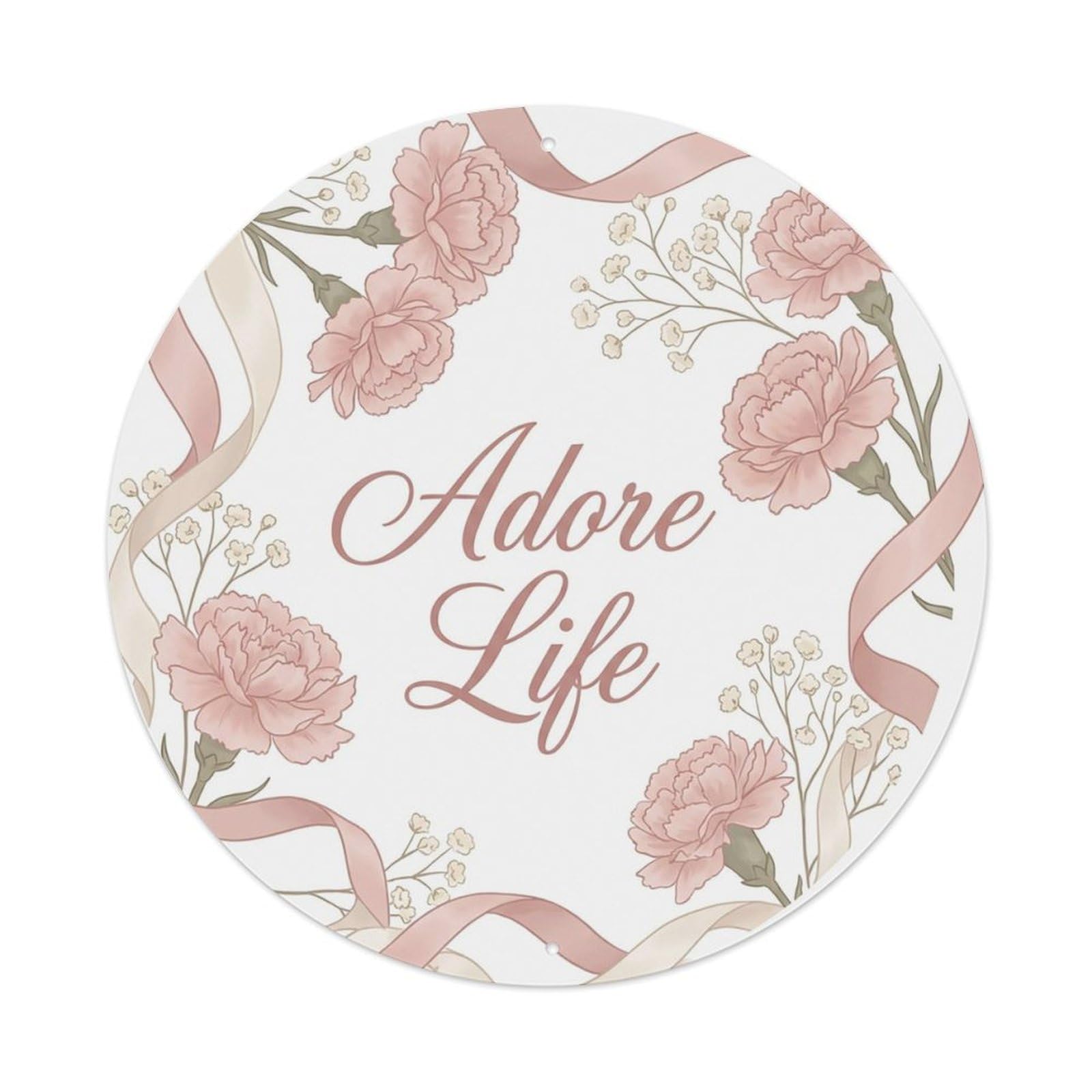 Romantic She Shed Floral Adore Life Metal Tin Sign