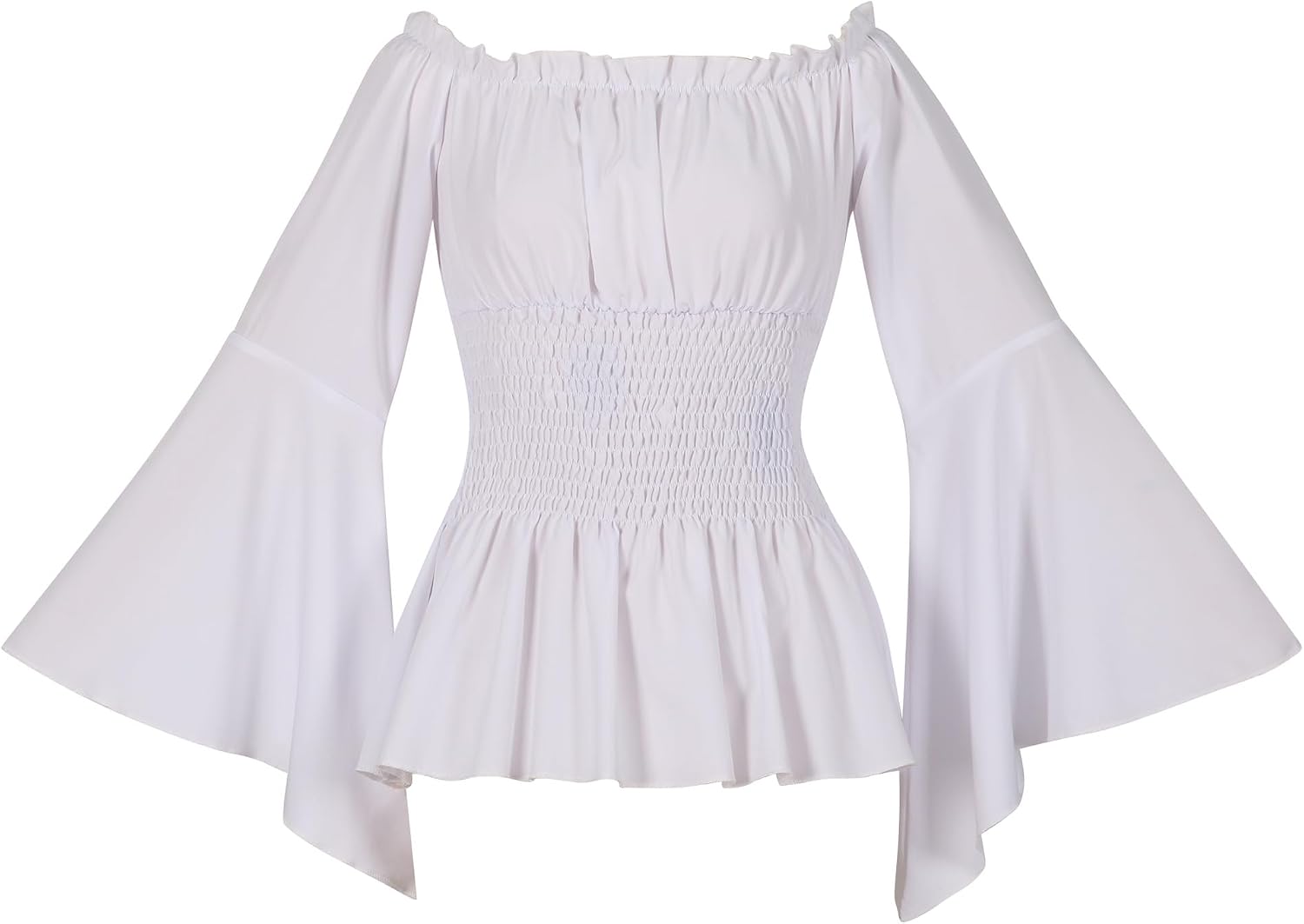 Womens Renaissance Peasant Blouse Off Shoulder Ruffled Top