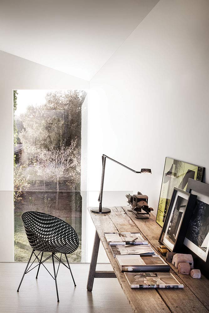 Kartell Aledin TEC, Tischleuchte, Mit Dimmer, Blau