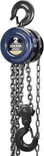 Big RED ATR9020UR Manual Hand Lift Steel Chain Block Hoist with 2 Heavy Duty Hooks, 2 Ton (4,000 lb), 8ft/2.5m Blue