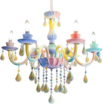 Lustres Luminaire Pour Enfants Chand Lustre En Cristal Arc En Ciel Pour Chambre D Enfant Lampe Europeenne Pour Restaurant Bougie Chambre D Enfant Garcon Princesse Lampe A Color Color Amazon Fr Luminaires Et Eclairage