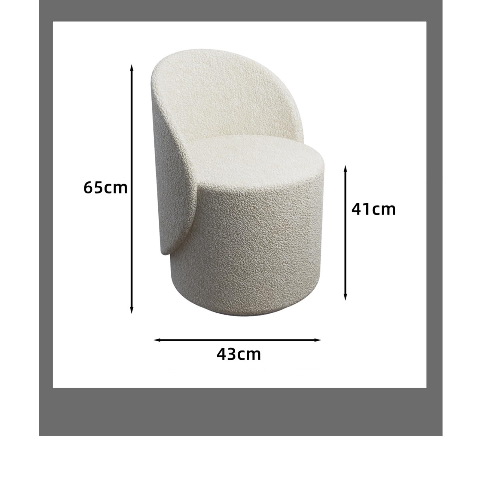 WANGTIAN Taburete de Lavabo para Maquillaje, Taburete Redondo de Cordero Blanco, Asiento de tocador de Terciopelo, Taburete de sofá Giratorio de 360°, Dormitorio, Sala de Estar, Entrada, Oficina, Des