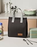 Insulated Lunch Bag for Women & Men, Reusable Leakproof Tote, Lunch Box Container for Work, Travel, College, Office & Outdoors (Black)