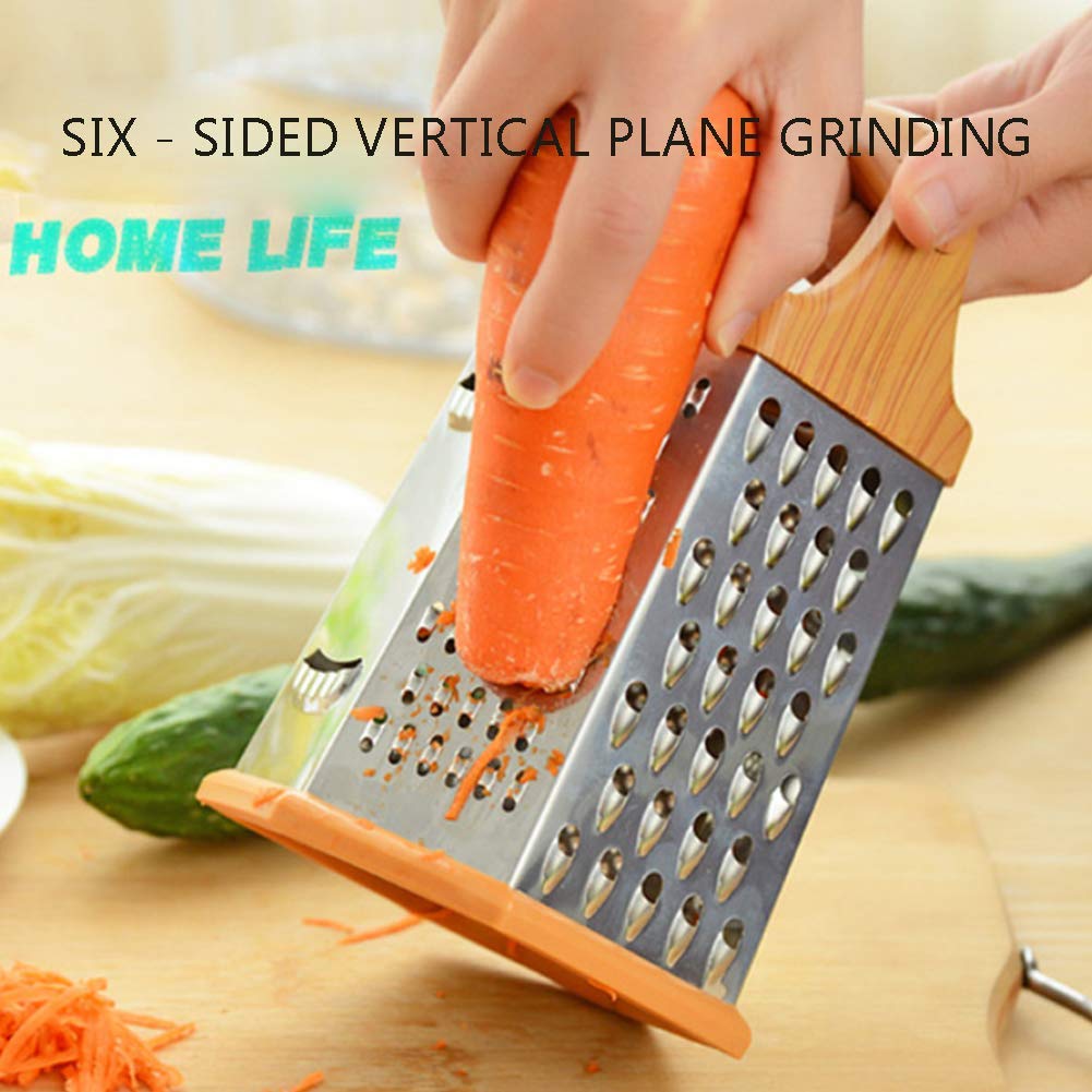 Rasp Box 6 Zijdig Roestvrij Staal 8 Inch Julienne Kaas en Parmezaanse rasp Gember Shredder Groenten