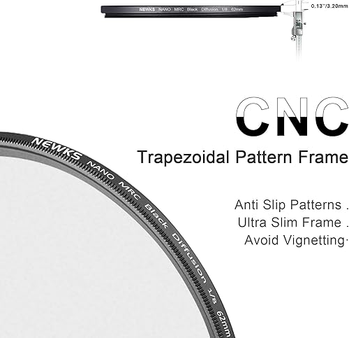 Miniatura 7 de Filtro de difusión negra de 18 de 2.638 in, filtro de efecto cinematográfico de ensueño, ultra delgado, repelente al agua, resistente a los