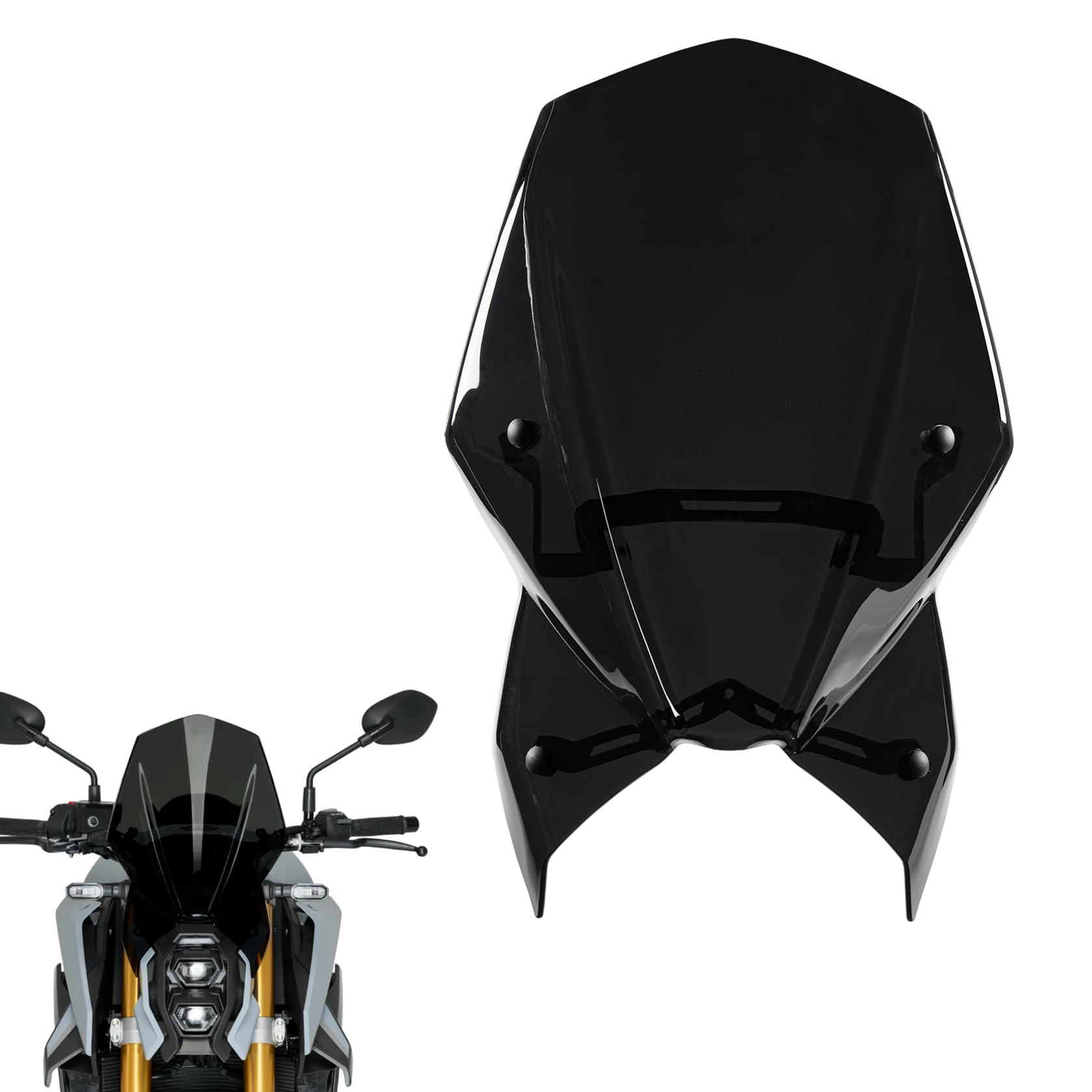 Motorcycle Windshield Deflector with Bracket Double Bubble Windscreen Fit for GSX-S1000 GSX-S950 2021-2025 Wind Shield Screen Visor Flyscreen, Black