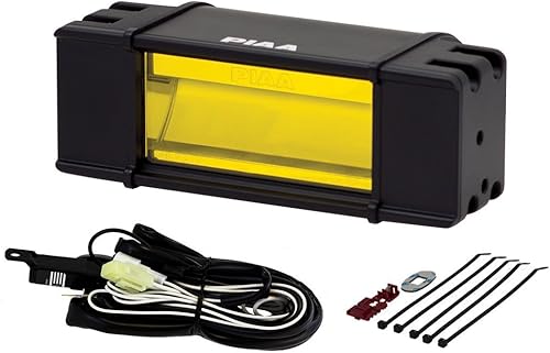 Piaa 22-07206 Kit de barra de luz LED de haz antiniebla amarillo de 6 pulgadas compatible con SAE con arnés de cableado y relé e interruptor