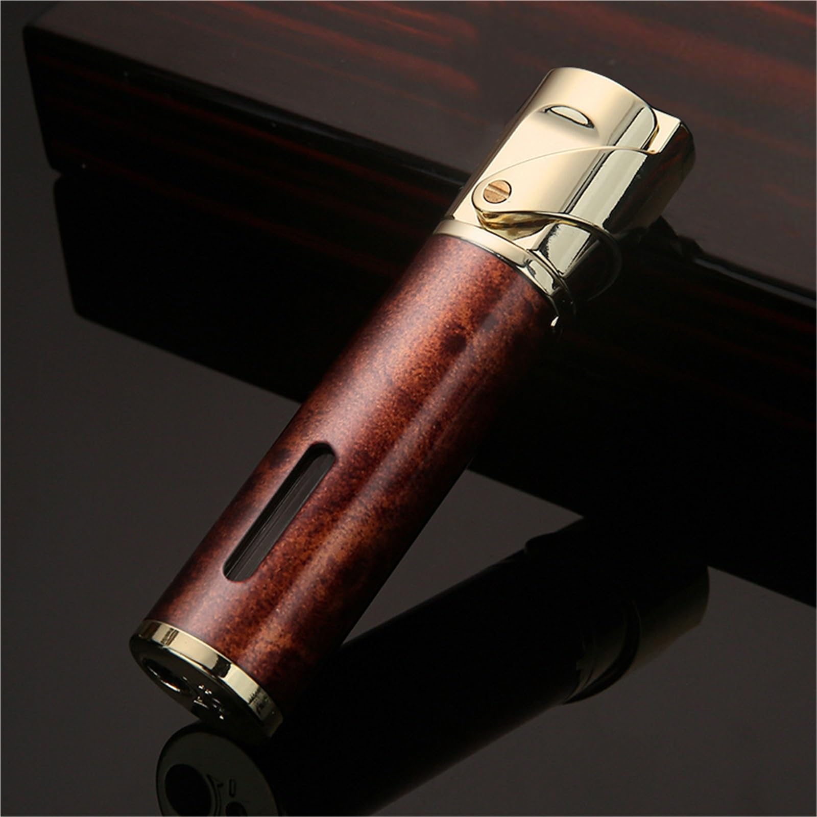 Briquet coupe-vent jet flamme réglable de poche pour camping et cuisine extérieure