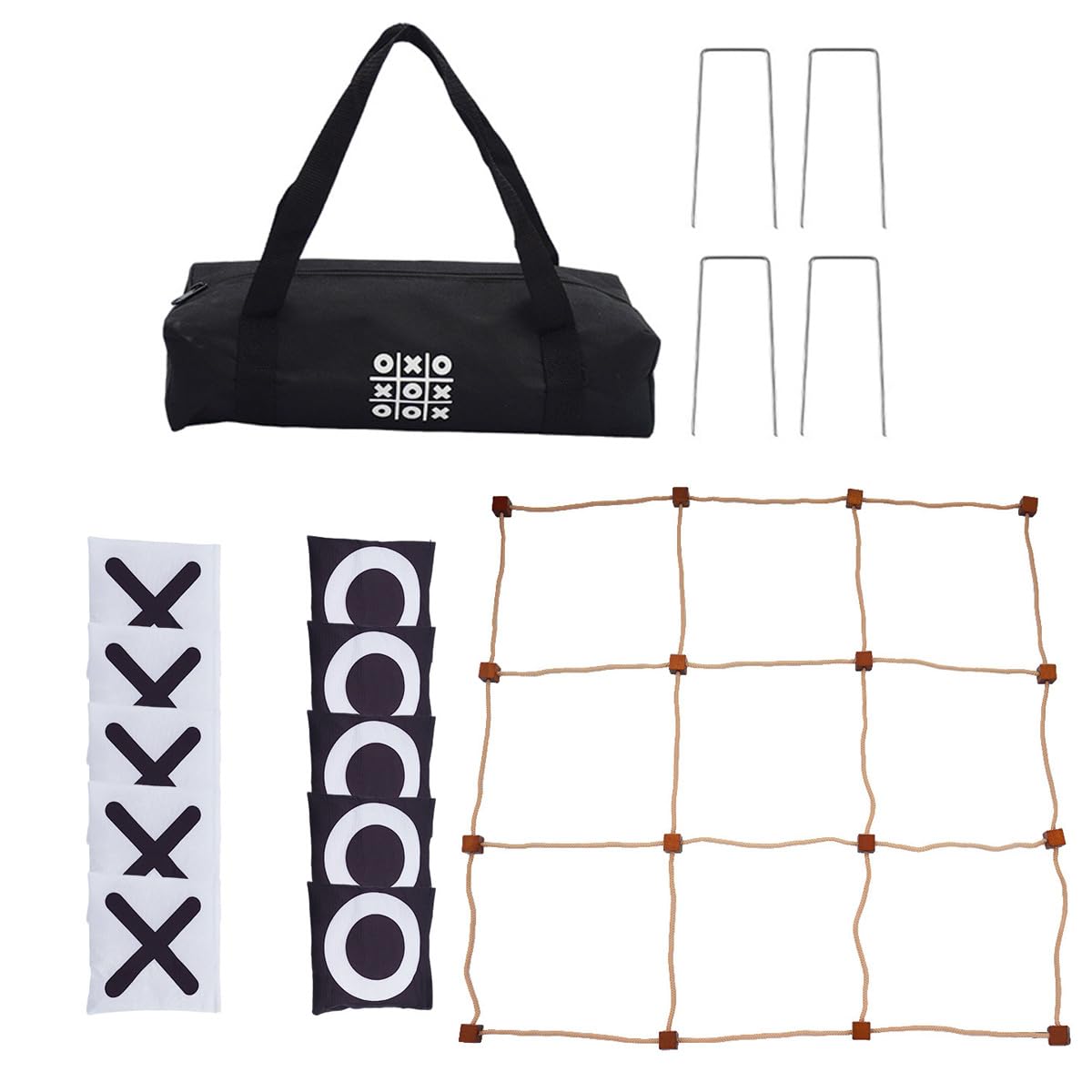 Un Juego De Deportes Al Aire Libre Con Juego De Lanzar Bolsas De Frijoles Y Tres En Raya Gigante Para Jóvenes, Adultos Y Familias.