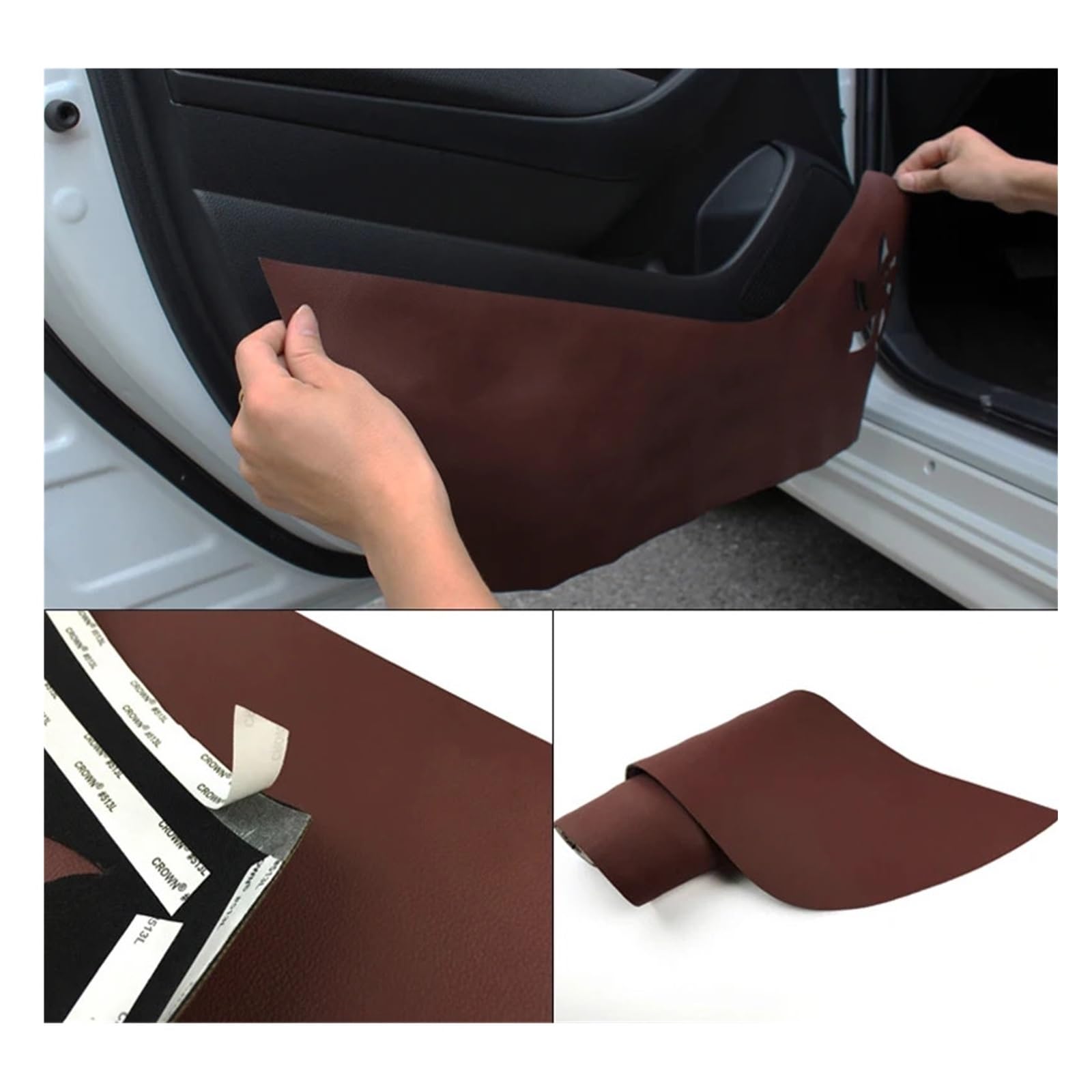 4Pcs Side Door Anti Kick Protective,Fit For Toyota, Corolla 2019-2020 Inner Decal Cover osłona drzwi pojazdu przed kopnięciem(Brown)