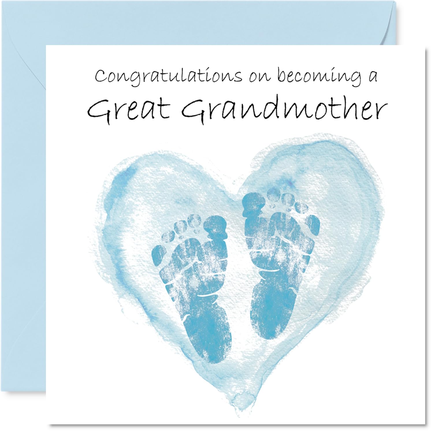 New Baby Boy Card for Great Grandmother - Congrats Becoming - Well Done Congratulations Card for New Great Grandmother, 145mm Welcome To The World Greeting Cards