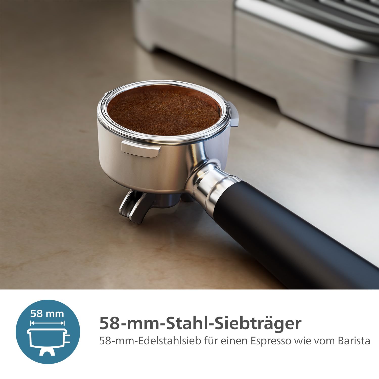 PHILIPS Barista Brew Espressomaschine PSA3228/41, doppelter Espresso, Americano-Taste, 280g Bohnenbehälter, Cappuccinosystem