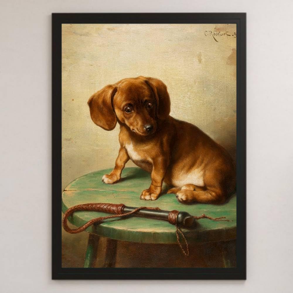 Amazon.co.jp: カールライヒェルト『ダックスフンドの子犬』絵画