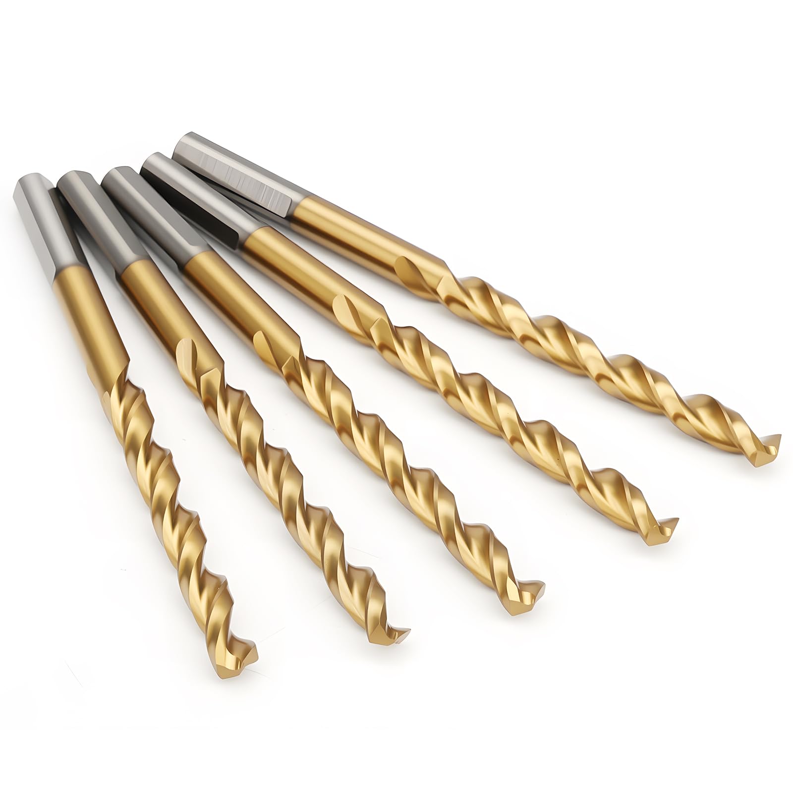 5Pcs 5.2mm Metal Drill Bits, M35 HSS 5% Cobalt Drill Bits for Hard Steel