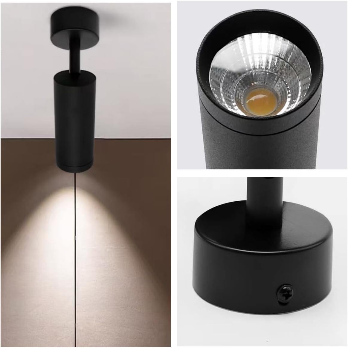 LED Spotlight Wall Lamp Indoor Ceiling Spotlights, Adjustable Directional Spot Lights, 350°Pivoting Spotlight Wall for Art Work Living Room Accent Lighting