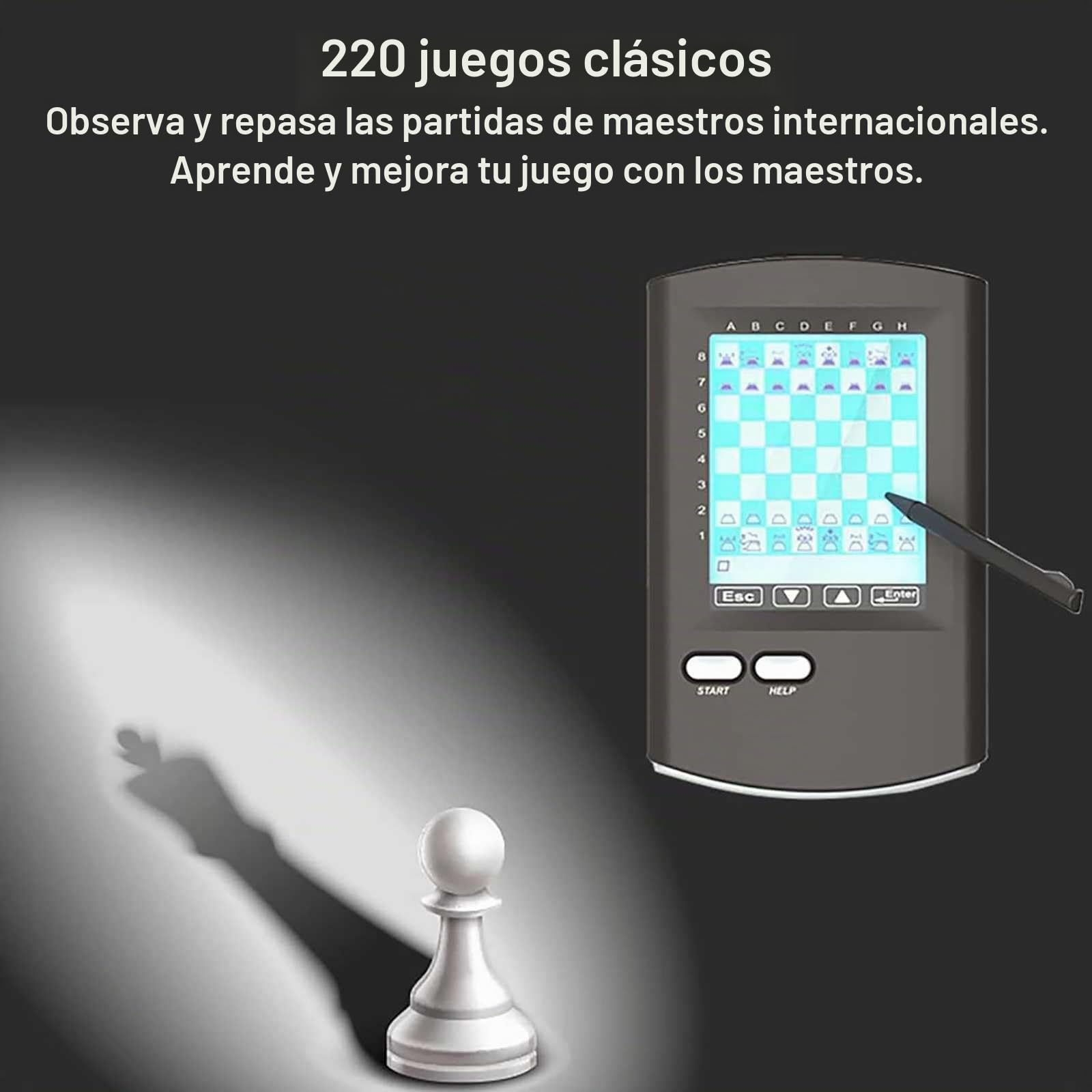 Mini Ajedrez Electronico Inteligente,Ajedrez TáCtil Juego Hombre-MáQuina MúLtiples Formas De Jugar,Ajedrez PortáTil HD PortáTil Partida De Un Jugador contra El Ordenador