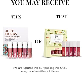 Just Herbs Ayurvedic Liquid Lipstick Kit Set of 5 with Long Lasting, Hydrating & Lightweight Lip Colour, Brights & Pinks - Paraben & Silicon Free
