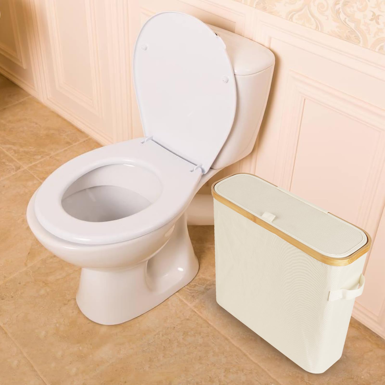 Bambus Toilettenpapier-Aufbewahrung - Stilvoller Badezimmer-Organizer Mit Sichtfenster