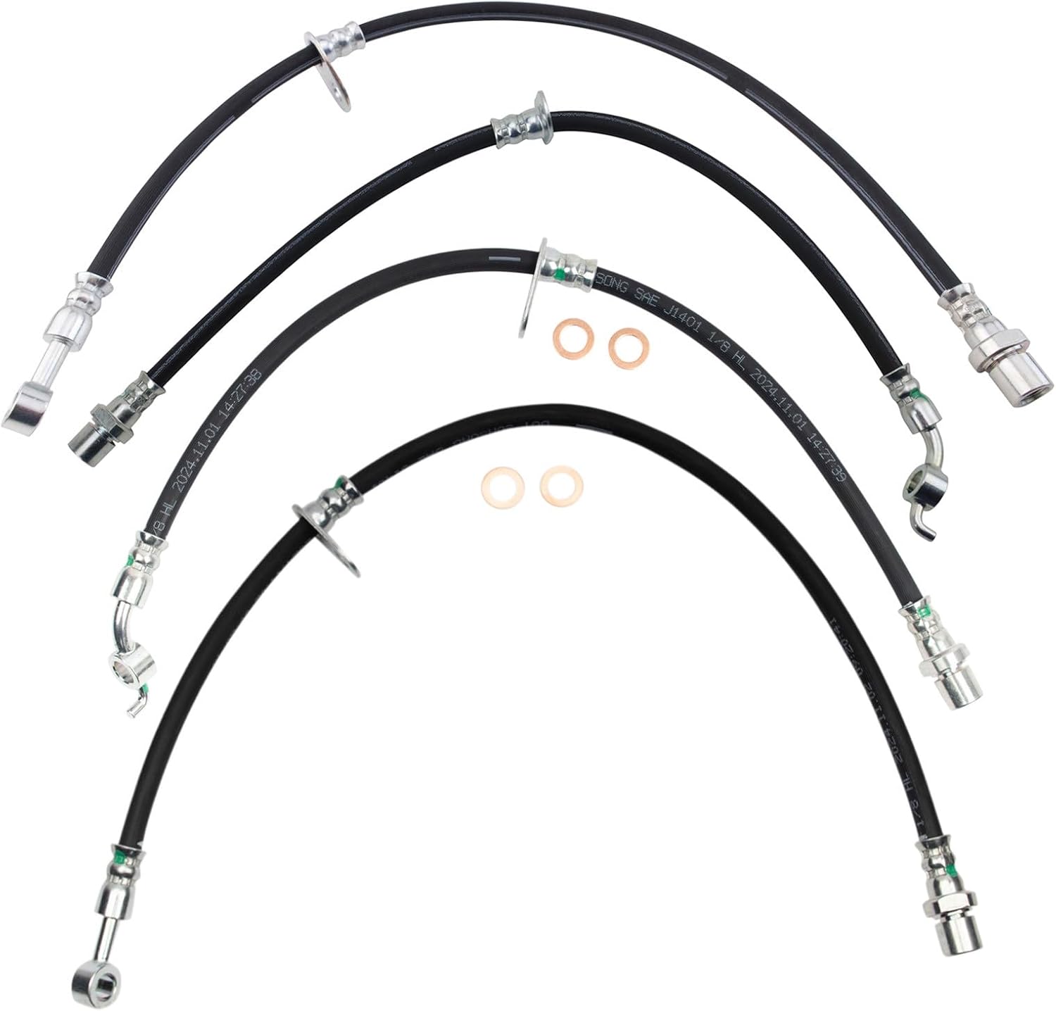 TRQ Brake Hose Set Compatible with 2016 Subaru Crosstrek 2014-2016 Forester 2013-2015 XV Crosstrek